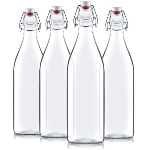 Glass swing top bottle