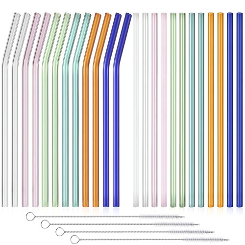 Glass Smoothie Straws Colorful borosilicate Straws