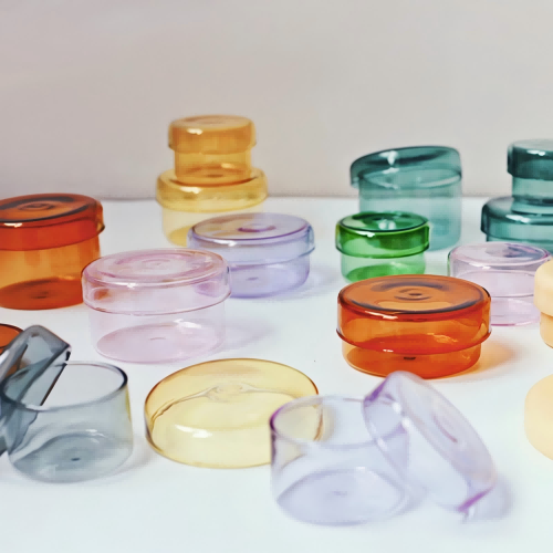 Borosilicate decorative glass storage jar