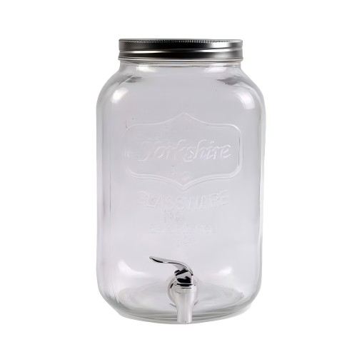 Glass Transparent Heat Resistant Portable Water Jug with Faucet