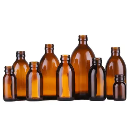 Large Capacity 15ml 30ml 60ml 120ml 250ml 500ml 1000ml Amber Boston Round Glass Bottle