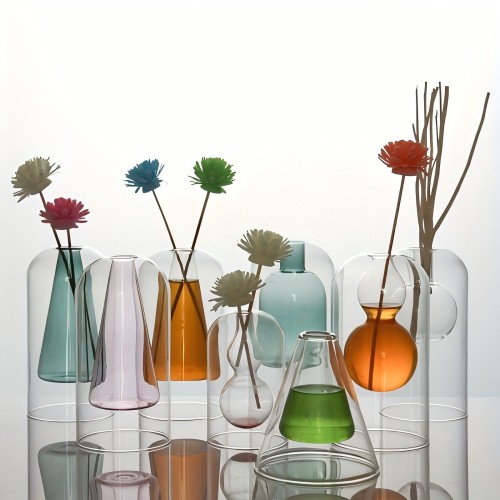Elegant Double walled Glass Diffuser Bottle