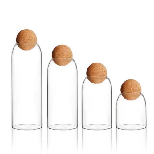 Clear Glass storage jar with Cork lid