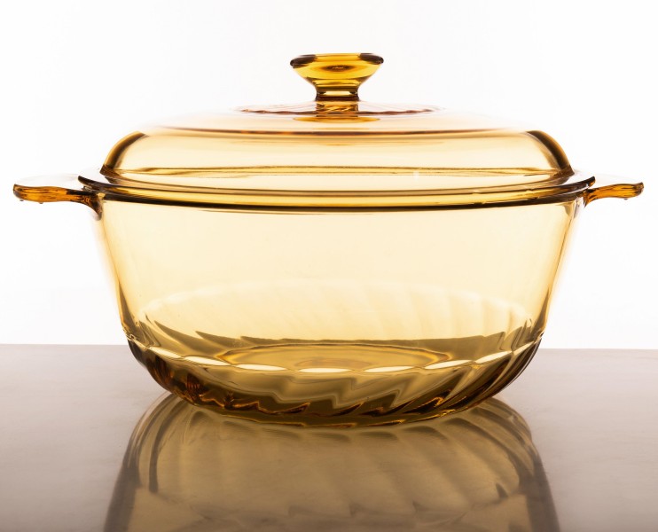 Custom Kitchenware New Design Wholesale Amber Colore Glass Borosilicate Glass Pot 