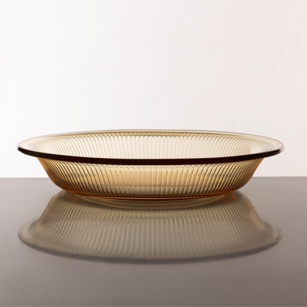 Creative Tableware High Borosilicate Glass Salad Bowl Amber Color High Temperature Resistant Polished for Noodles Dishes